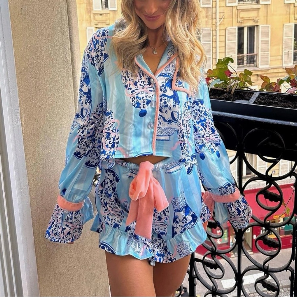 Blue and Pink Pajama Set